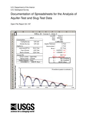 Spreadsheets for the Analysis of Aquifer